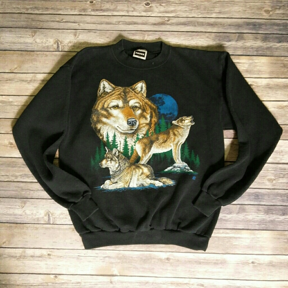 Vintage 90s Wolf Sweater